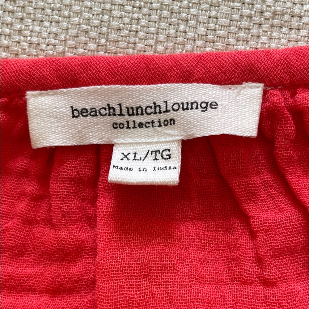 beachlunchlounge Red Textured Blouse - Picture 2 of 5